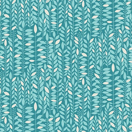 Blooming Color Kali Turquoise by Wolff Paper for Benartex