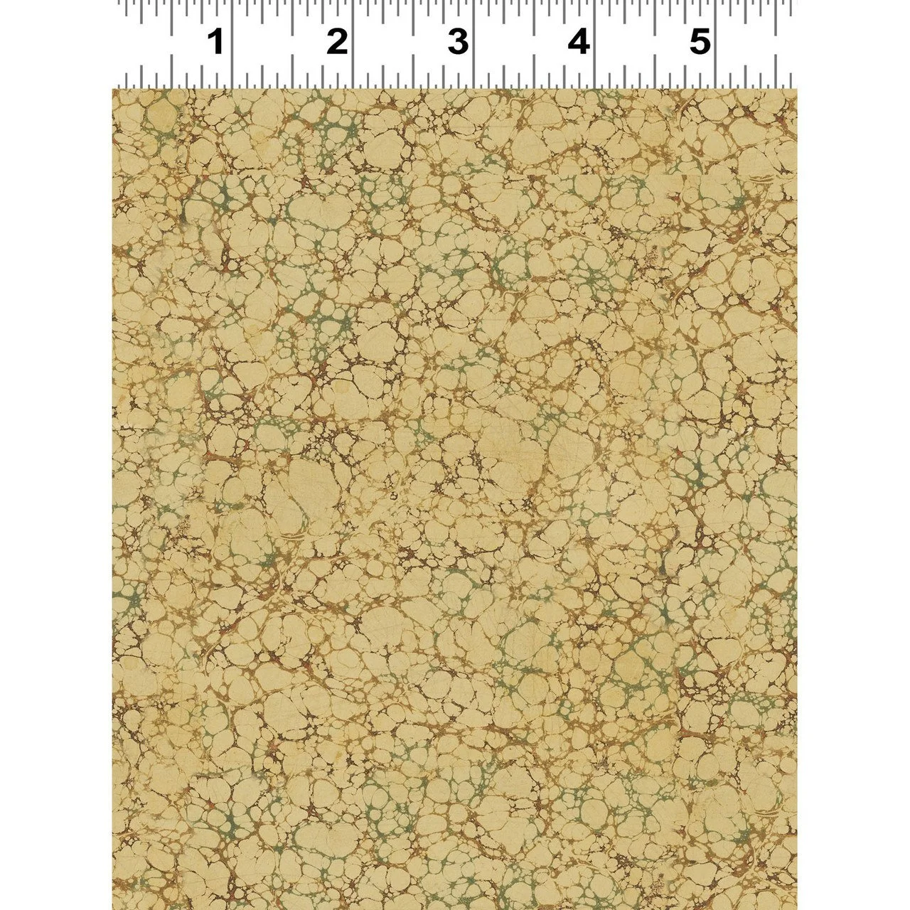 Emerald Hollow crackle tan quilting cotton with measurements by Clothworks