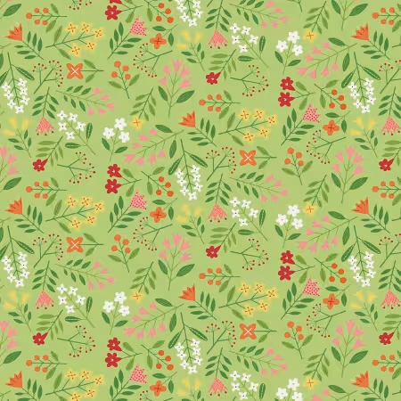 Blooming Color Lucy Light Lime by Wolff Paper for Benartex