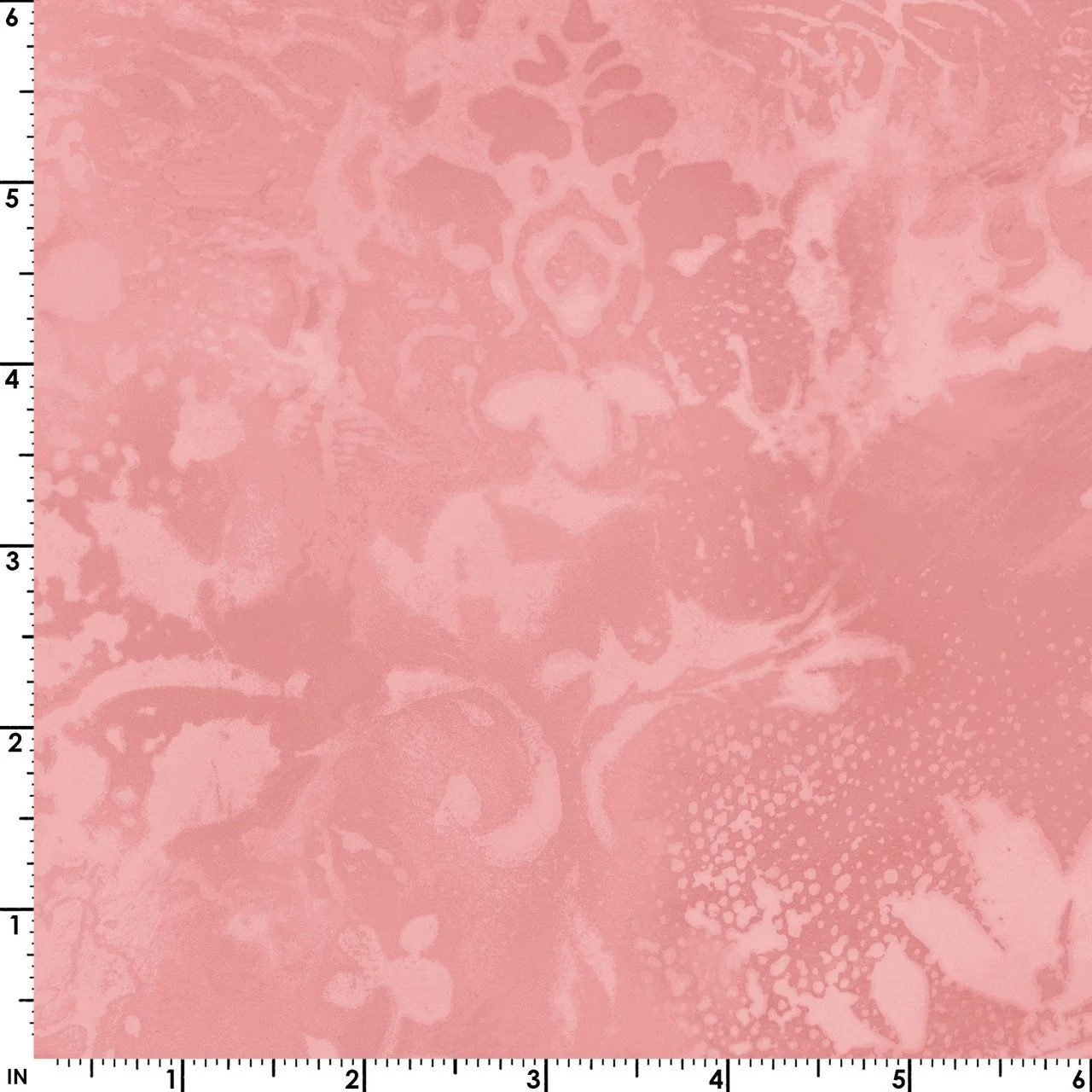 108" Beautiful Backing - Vintage Damask (Pink) quilting cotton with measurements by Maywood Studio