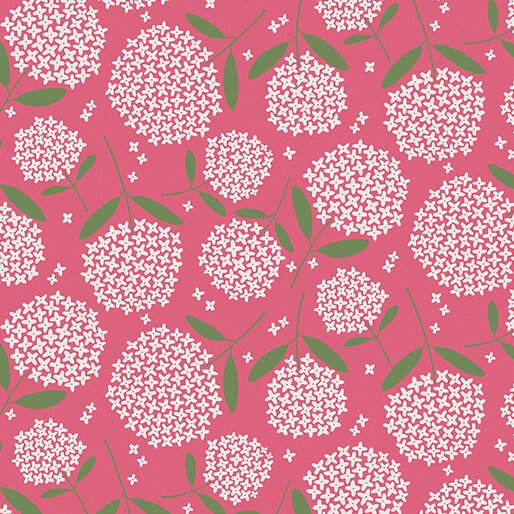Blooming Color Fiori Medium Pink by Wolff Paper for Benartex