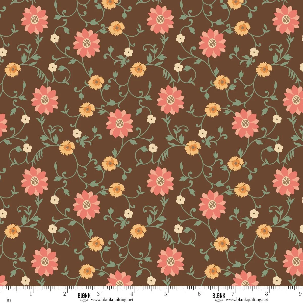 Maple & Marigolds – Cocoa Scrolly Flower