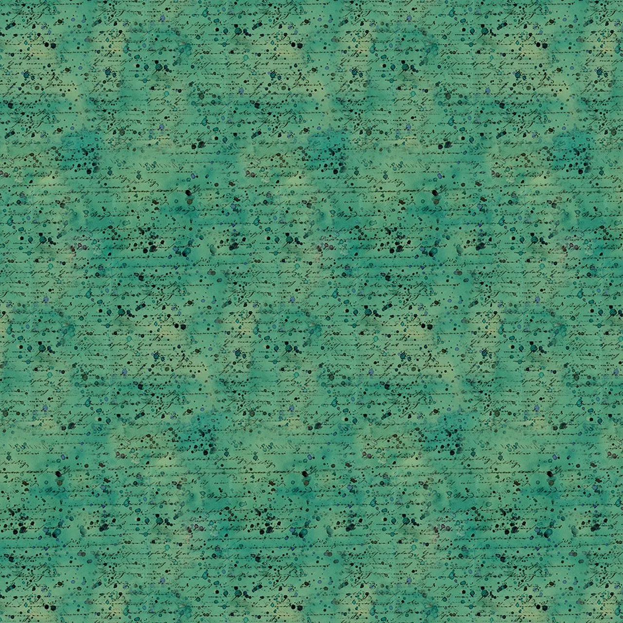 Emerald Hollow - Splatter teal green quilting cotton by clothworks