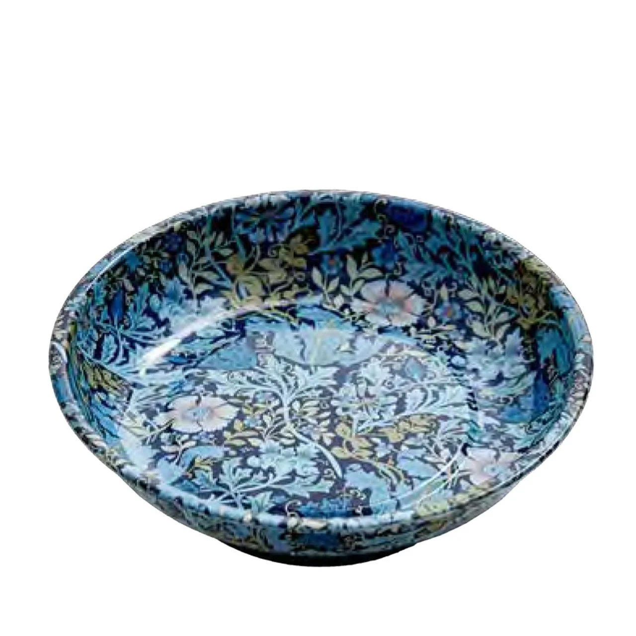 Magnetic Pin Dish - Blue Woodblock Floral