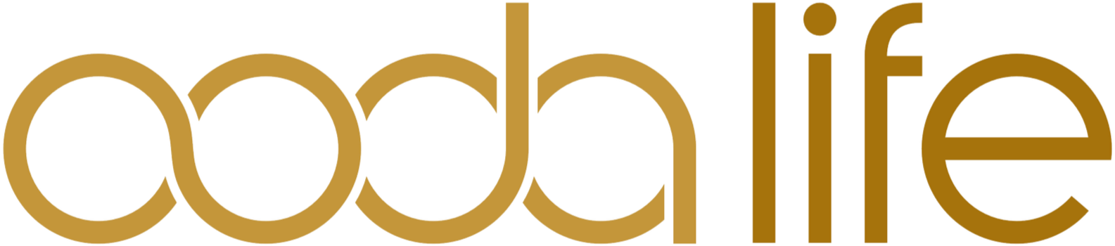 Gold-colored text spelling 'aodnlife' with stylized overlapping letters.
