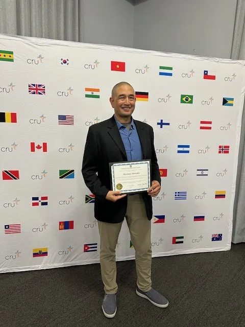 Michael Morabe after being commissioned as a Cru Military Missionary.