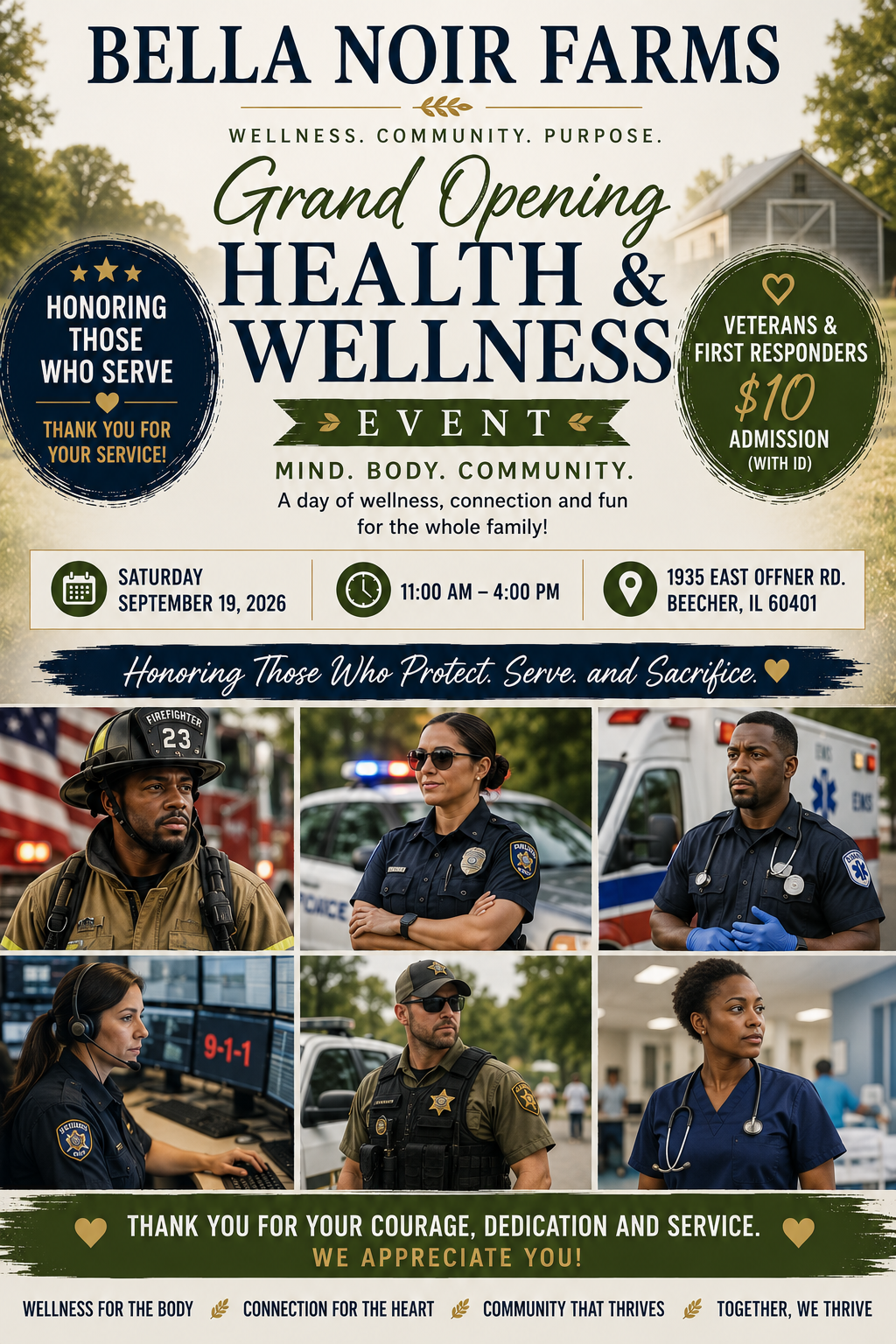 Bella Noir Farms Health and Wellness Grand Opening  *Veterans and 1st Responders*