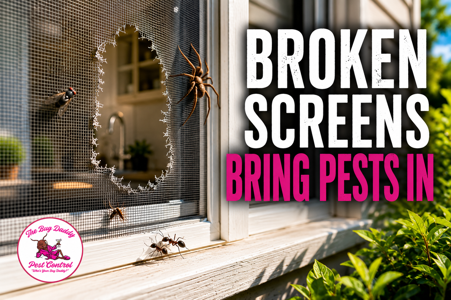 Broken Window Screens Invite Bugs