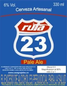 Etiqueta: Cerveza Artesanal Ruta 23