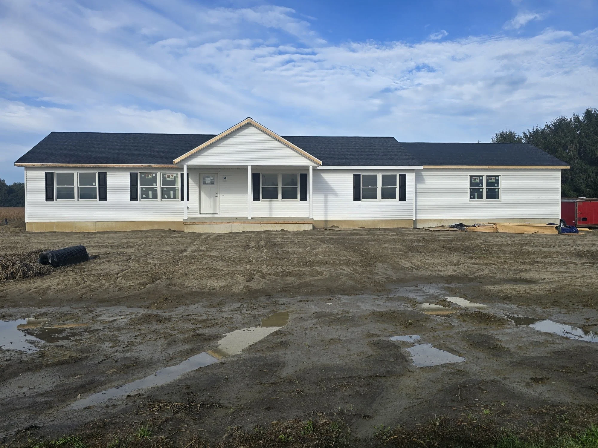 The Amarillo modular ranch home during construction in West Central Ohio