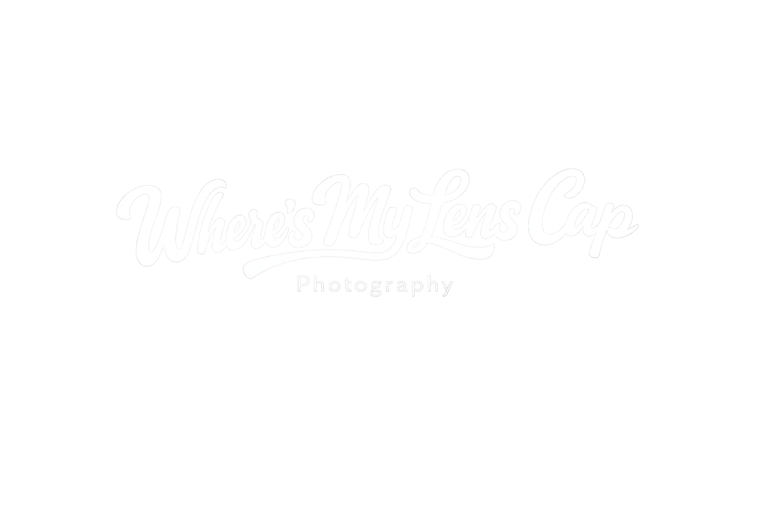 Black and white logo reading 'Where's My Lens Cap Photography' in a handwritten style font.