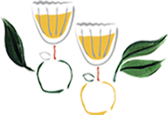 Illustration of a process involving flowers, leaves, and various colored arrows indicating steps or flow.