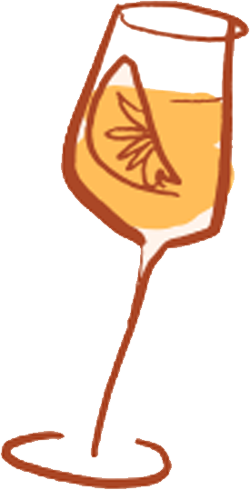 A glass of orange juice with a slice of orange and a sprig of mint on top.