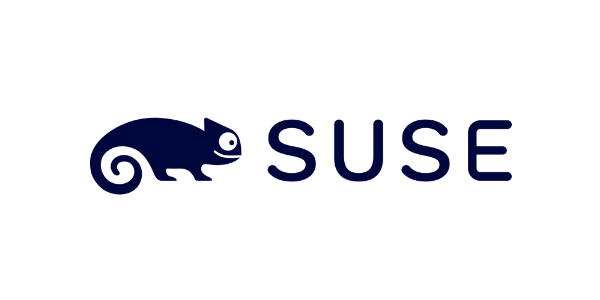 SUSE logo with a chameleon graphic next to the word SUSE in blue.