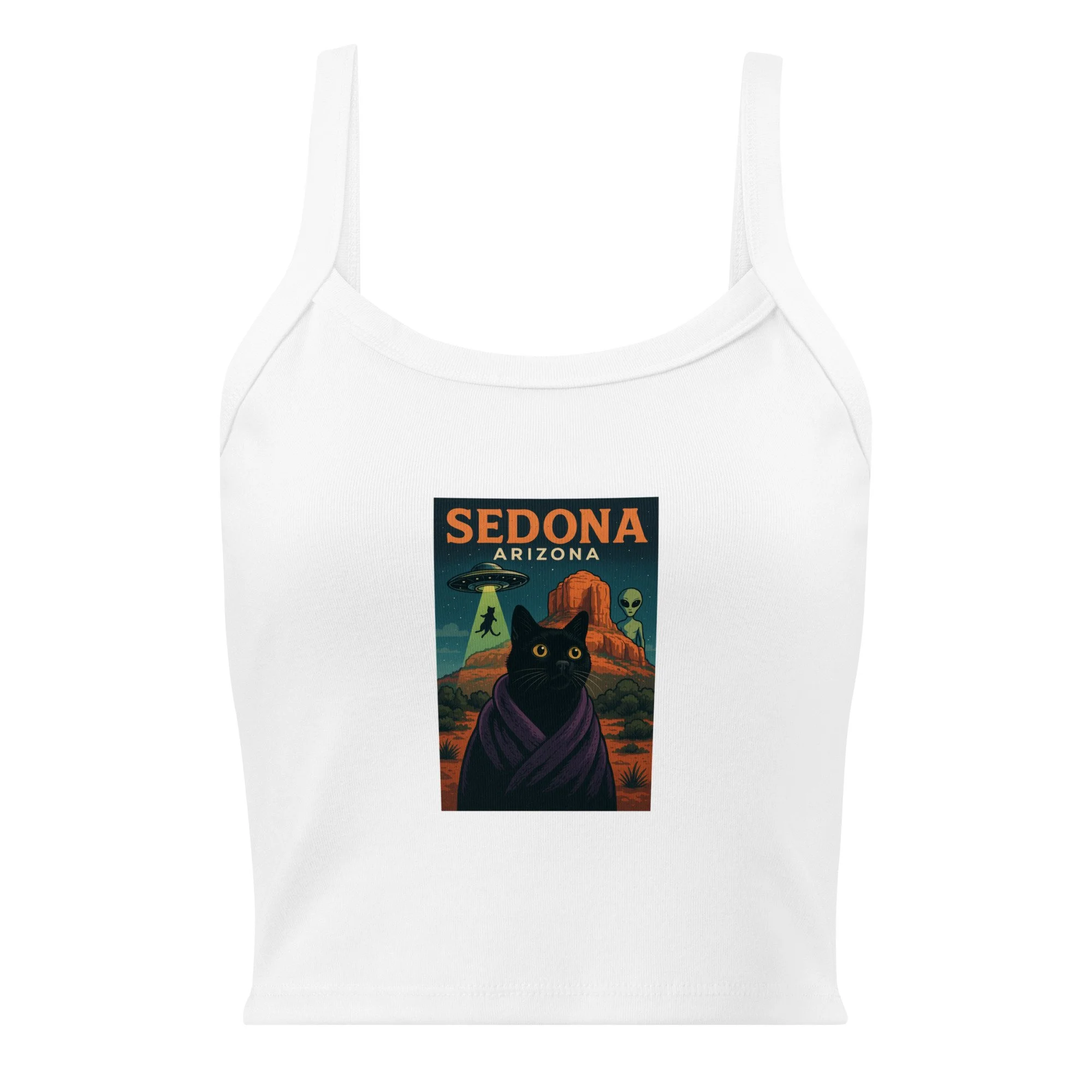 Sedona UFO Cat Version 1 Women’s micro-rib tank top