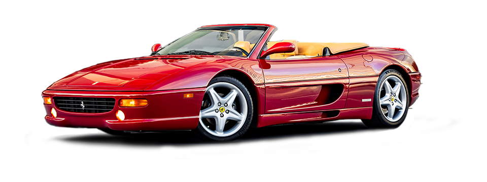A red Ferrari F355 spider that was sold at an auction which was managed by Kennan R, who provided professional auction representation for exotic cars