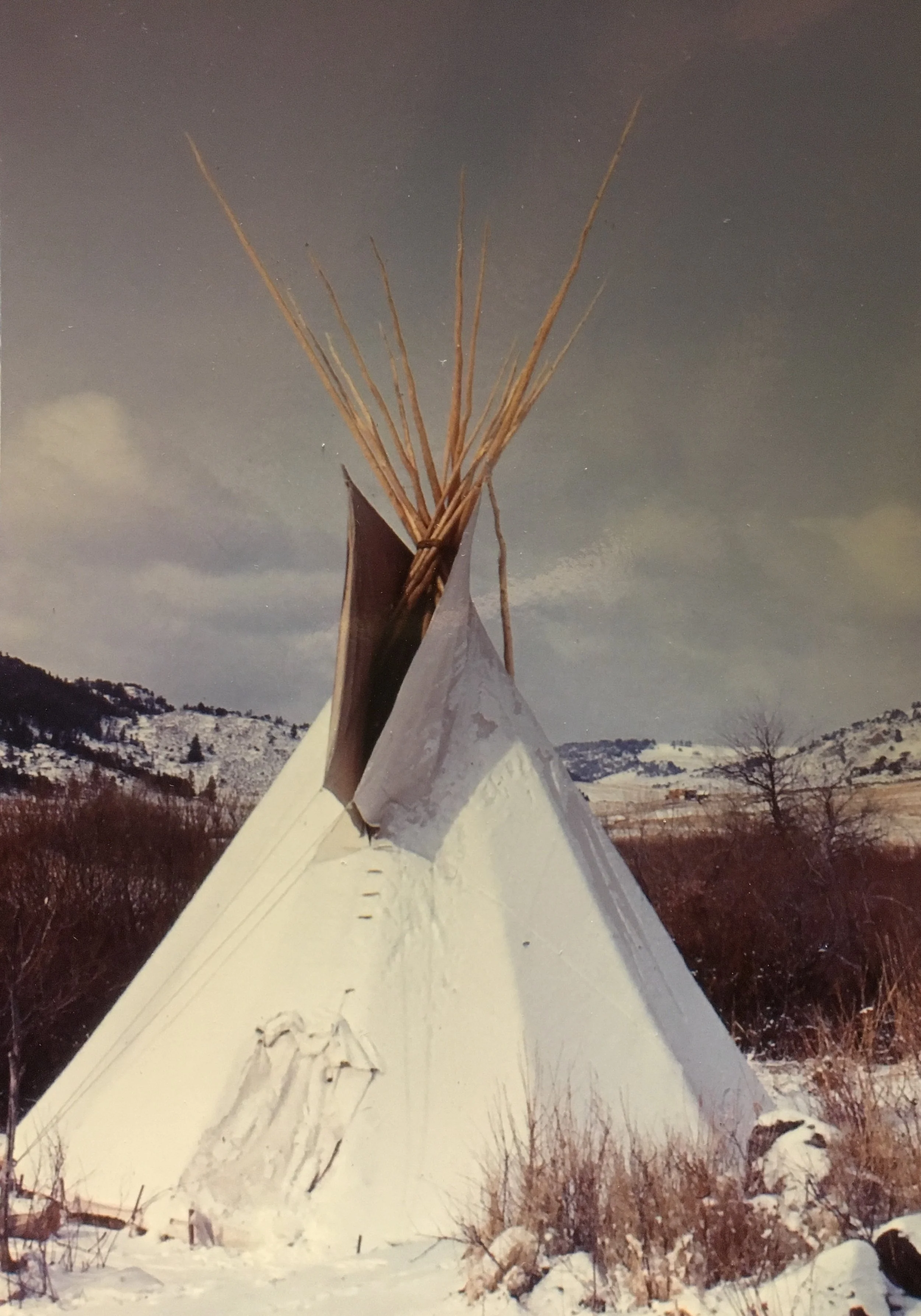JudyJo’s tipi that she constructed, north of Ft. Collins, Colorado.