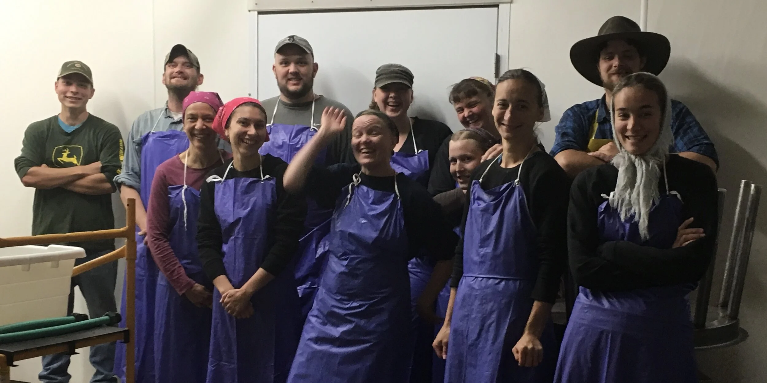 Our happy, helpful and healthy workforce here at the processing plant.  They are “essentially” the best!