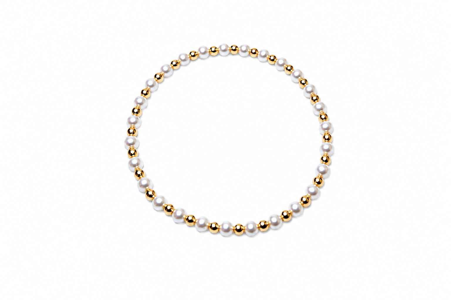 14k Gold Filled Bracelet with Alternating Pearls