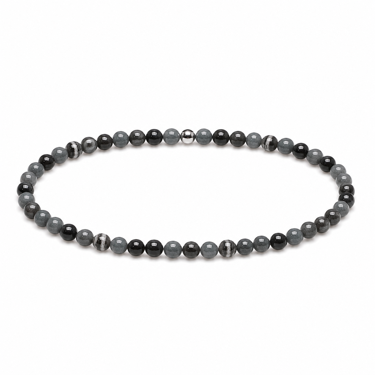 Black Onyx Marble Beaded Bracelet