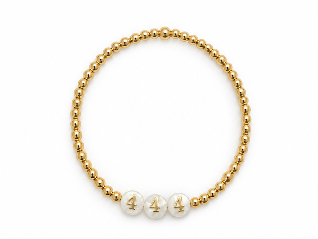14k Gold Filled Bracelet - Pearl Angel Numbers