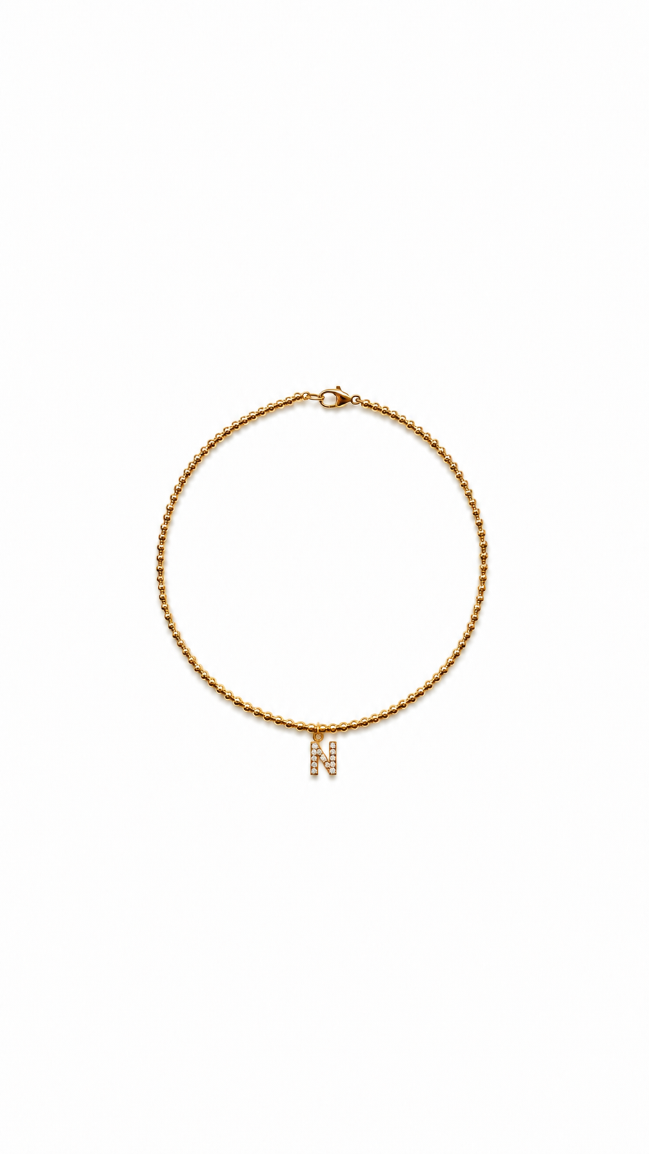 14k Gold Filled Anklet with Initial Charm