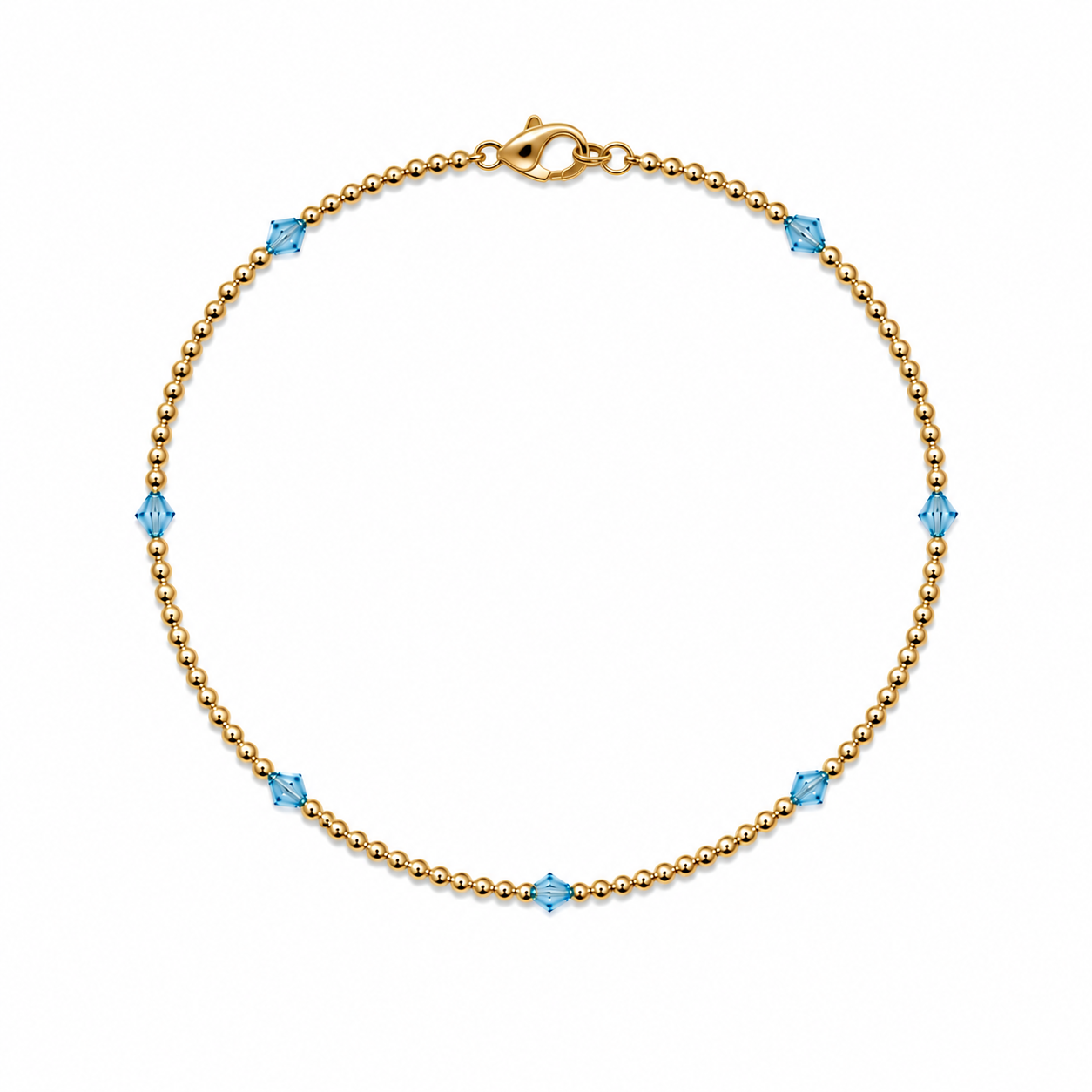14k Gold Filled Signature Gem Anklet - Scattered
