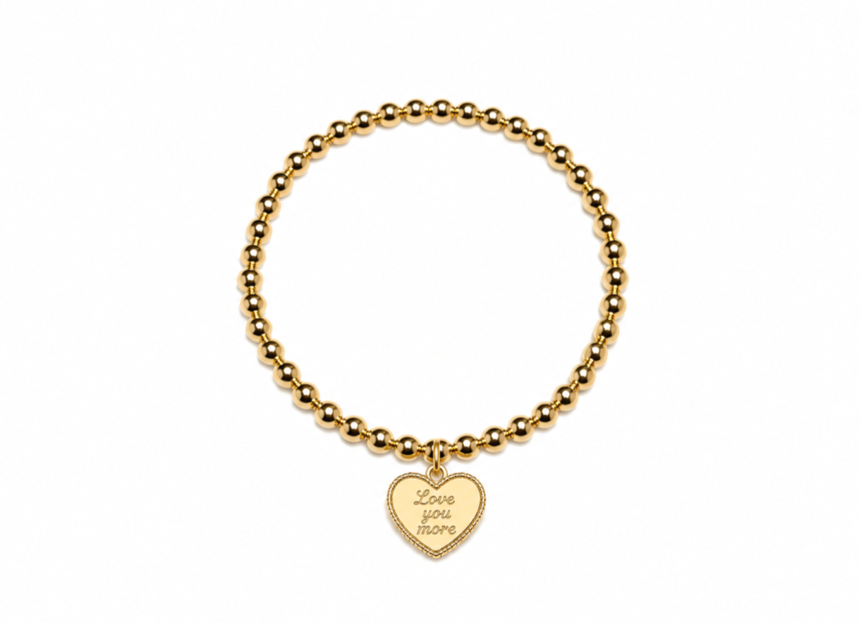 14k Gold Filled Bracelet with 'Love You More' Charm