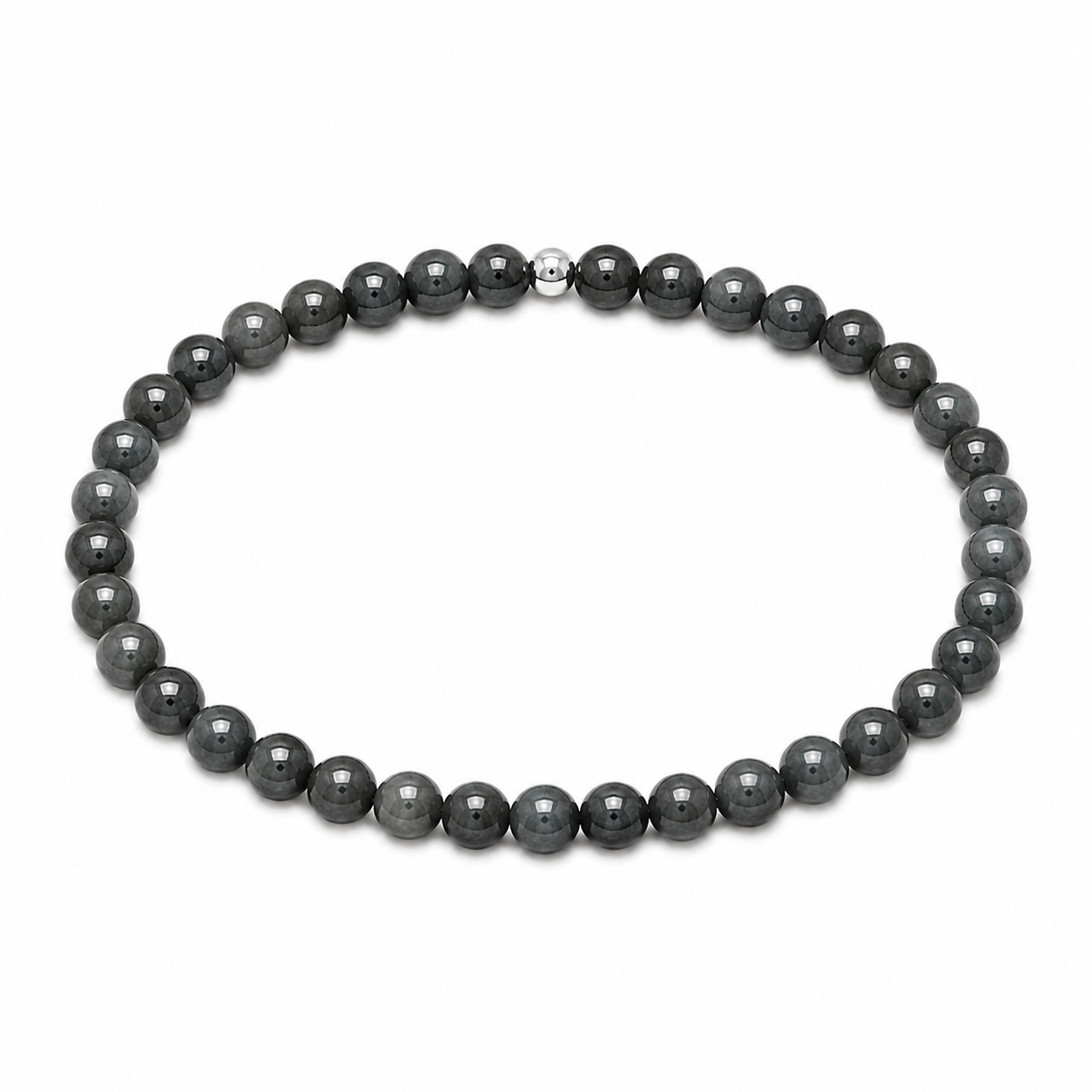 Black and Gray Quartz Beaded Bracelet