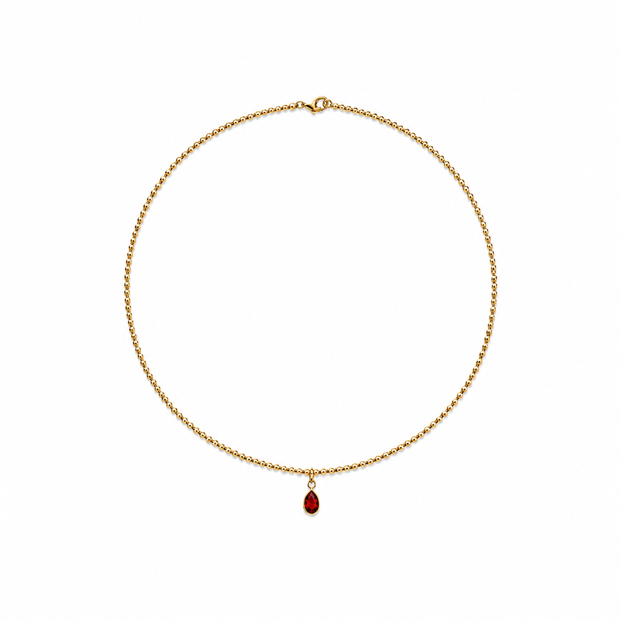 14k Gold Filled Necklace with Teardrop Birthstone