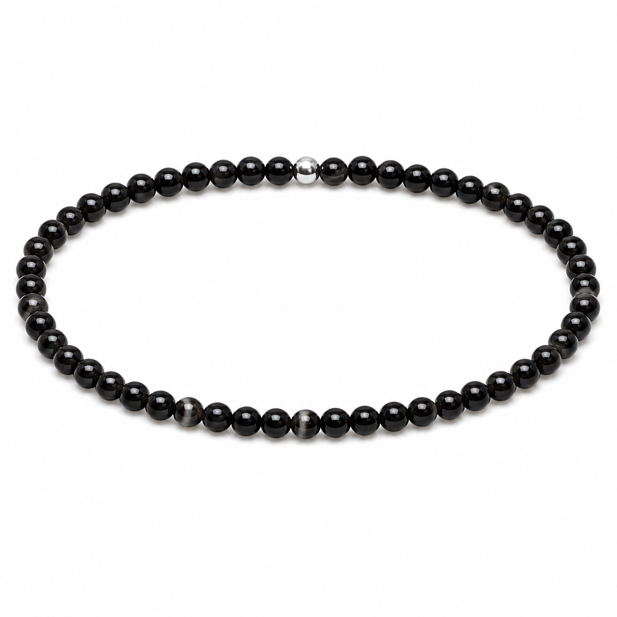 Black Agate Beaded Bracelet
