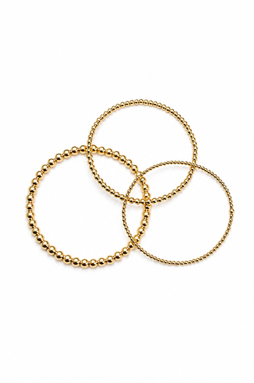 14k Gold Filled Bracelet Stack Set - 3 Pieces