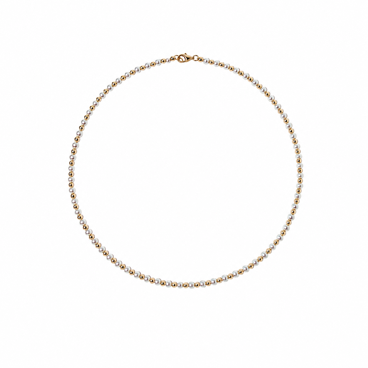 14k Gold Filled Alternating Pearl Necklace
