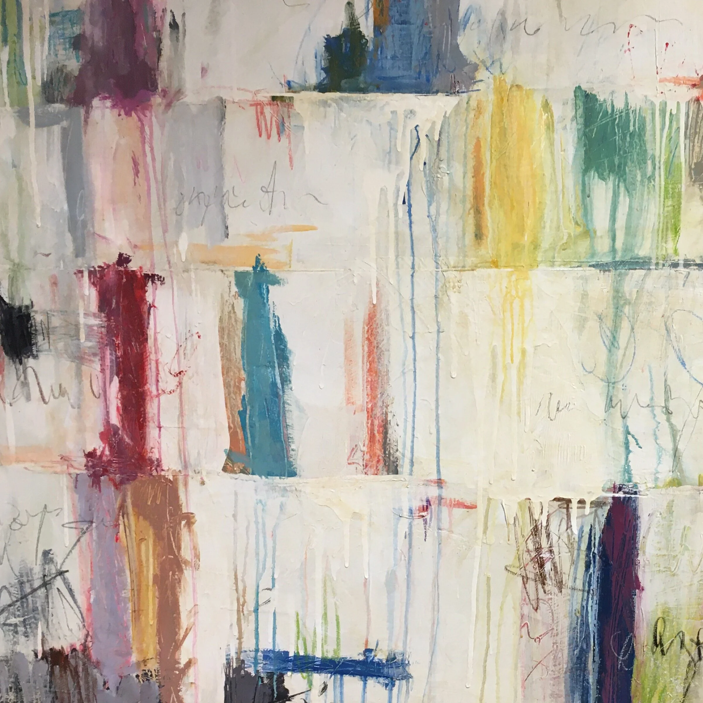 Detail of Manteau de Plusieurs Couleurs (Multicolored Coat), 60" x 60"   Sold