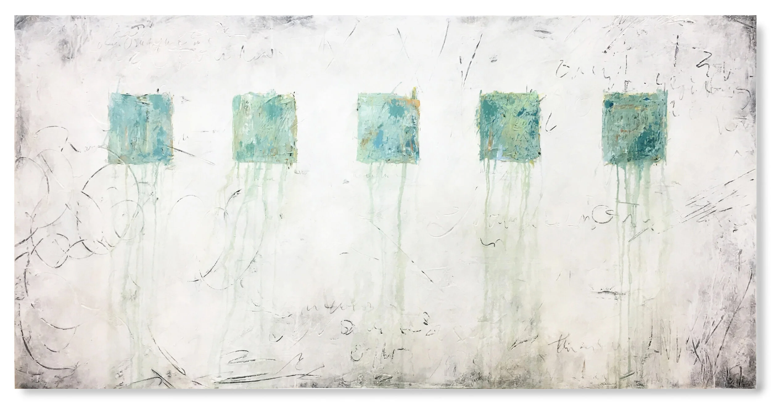 Cinq études d'aqua sur l'érosion (Five aqua studies in erosion), 72" x 36"   Sold