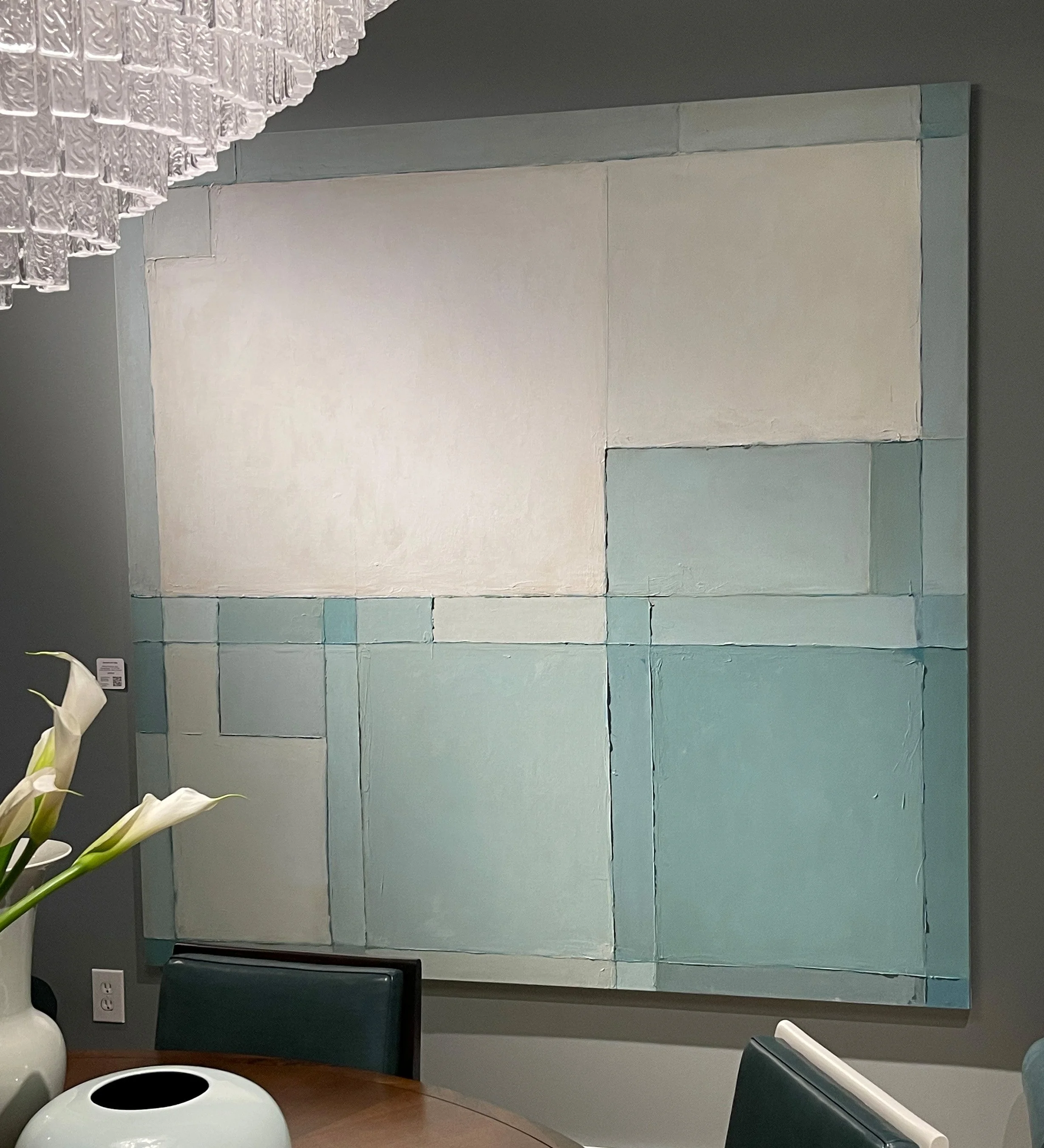 Étude des Couleurs dans les tons Aqua, (Color study in aqua), 72"x72"  On Hold
