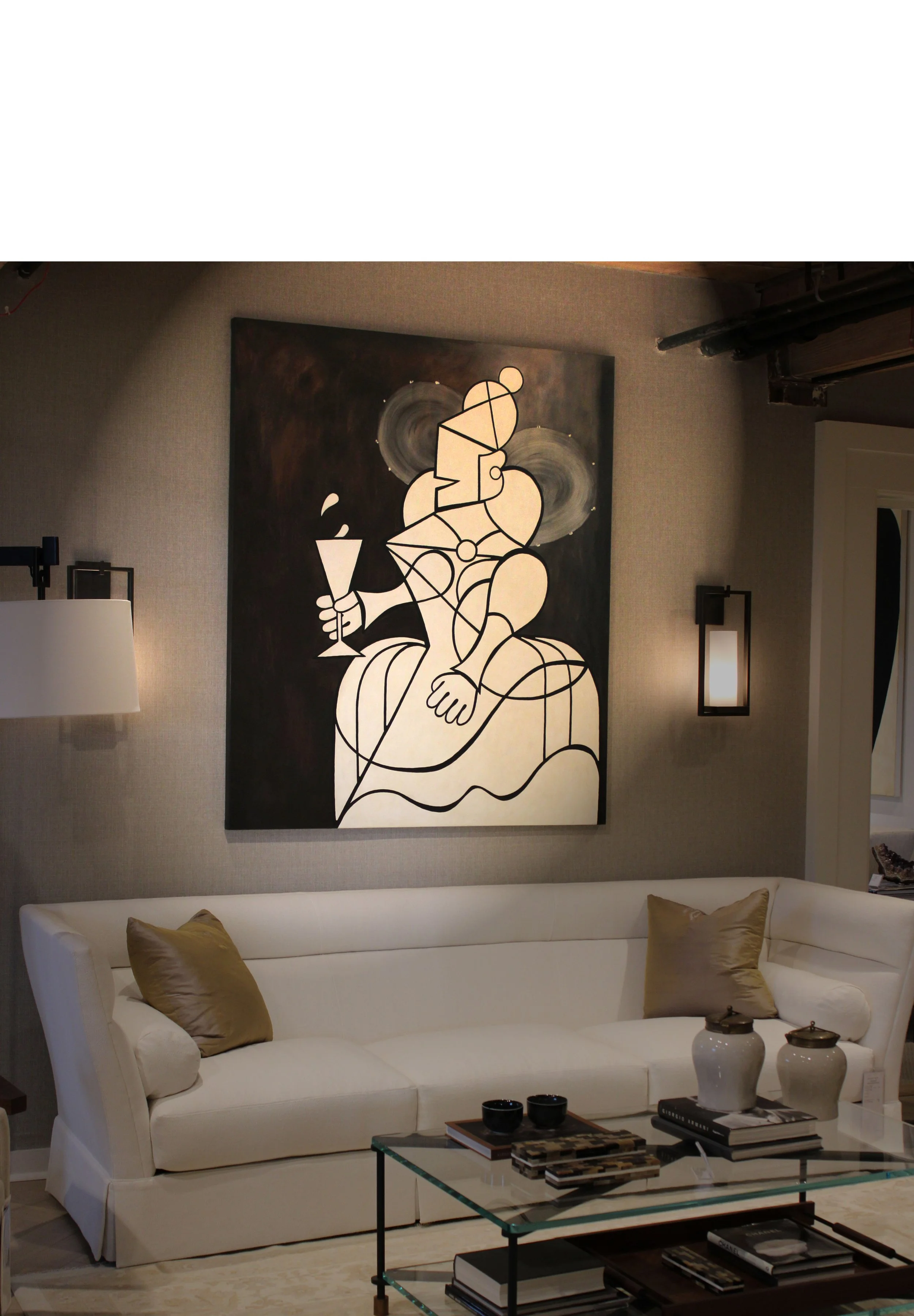 Room view: La Reine Joyeuse, (The Joyful Queen), 54"x72"   Call for pricing