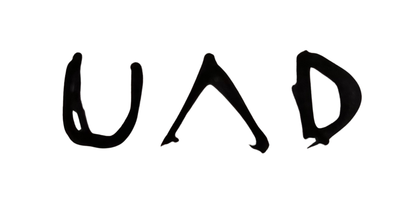 Text saying "UAD" with the letter "A" stylized as a red and black caution or warning triangle.
