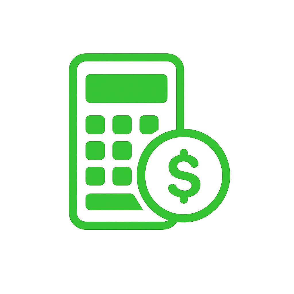 Neon green outline of a smartphone with a dollar sign inside a circle in front of it.