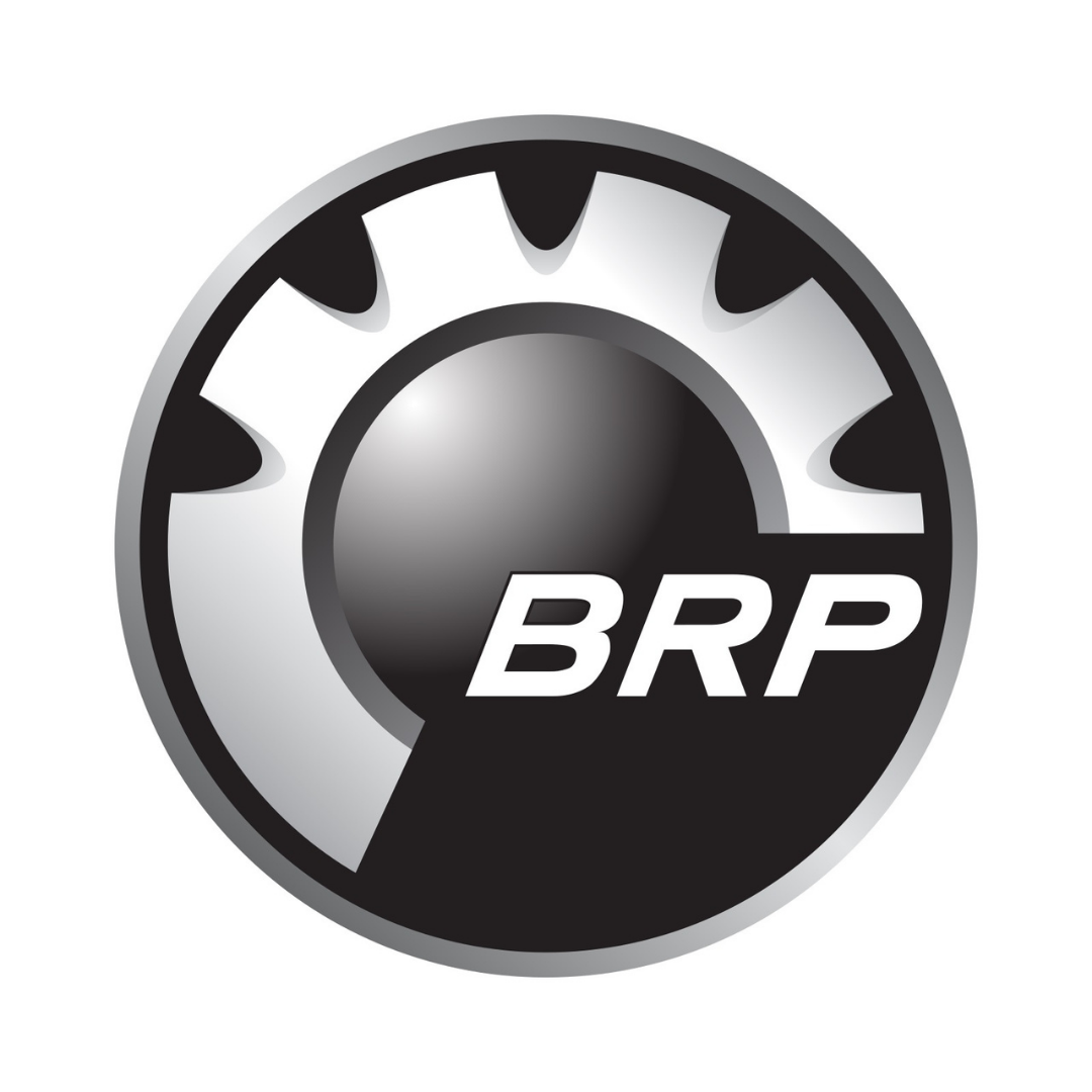 Gray and black circular logo with the letters 'BRP' in white.