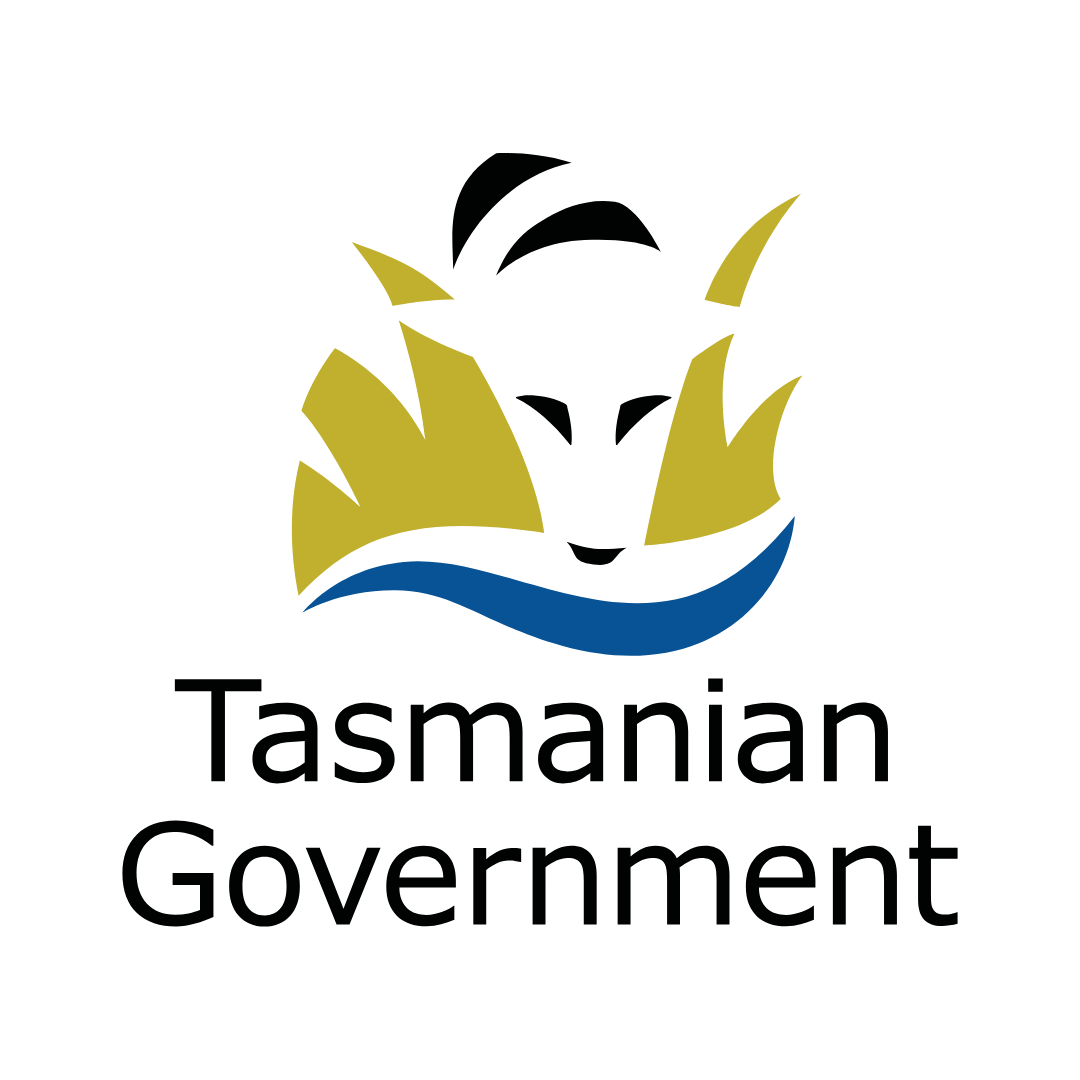 Logo of the Tasmanian Government featuring a stylized platypus with gold, black, and blue elements and the text 'Tasmanian Government' below.