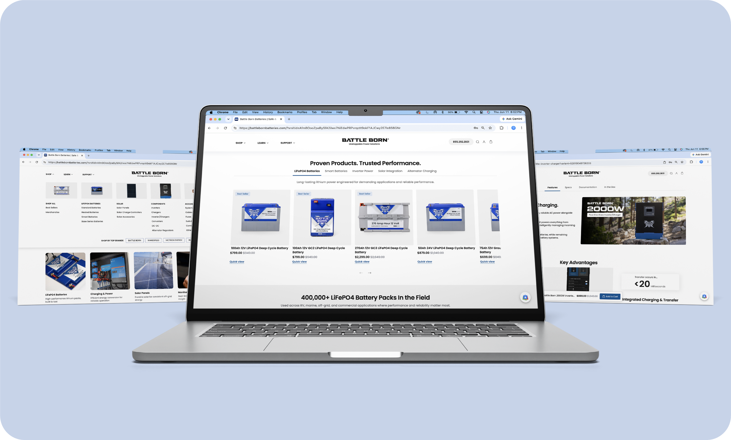 A preview of the Battle Born website project.