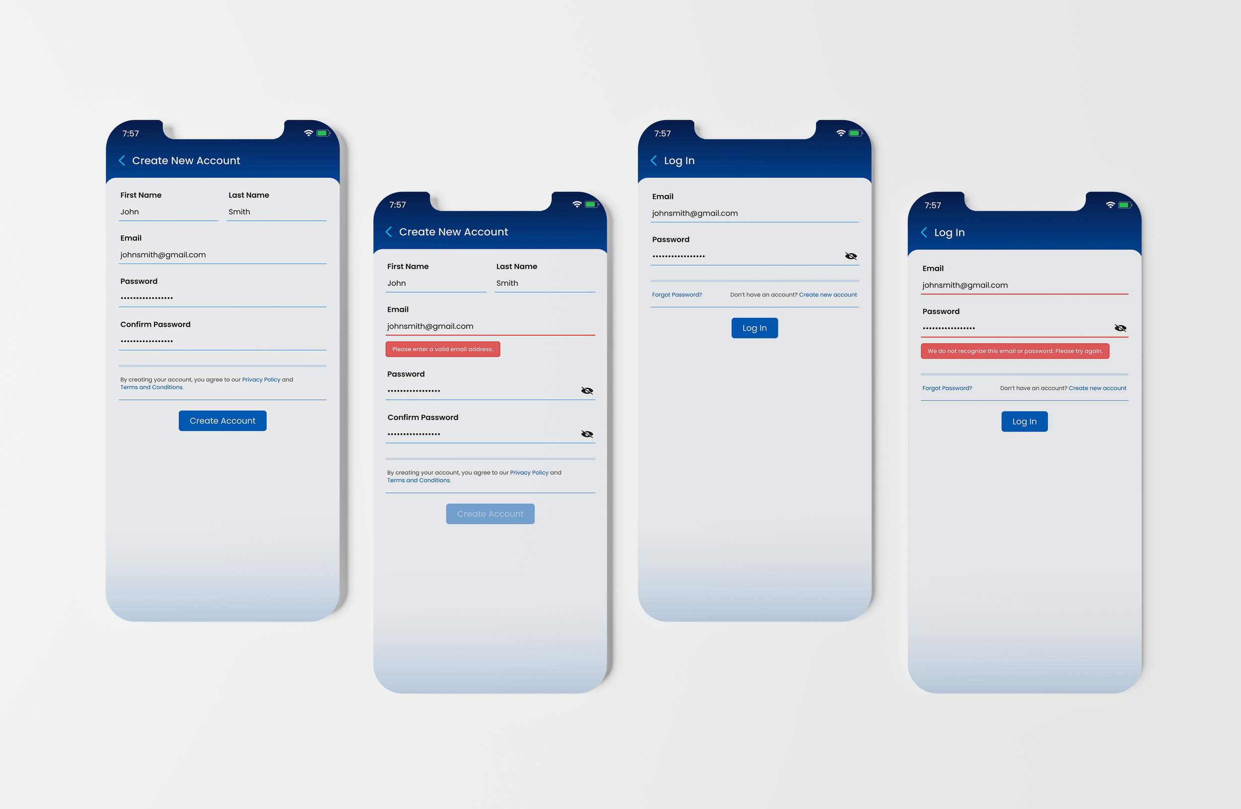 Account access user interface in light mode.
