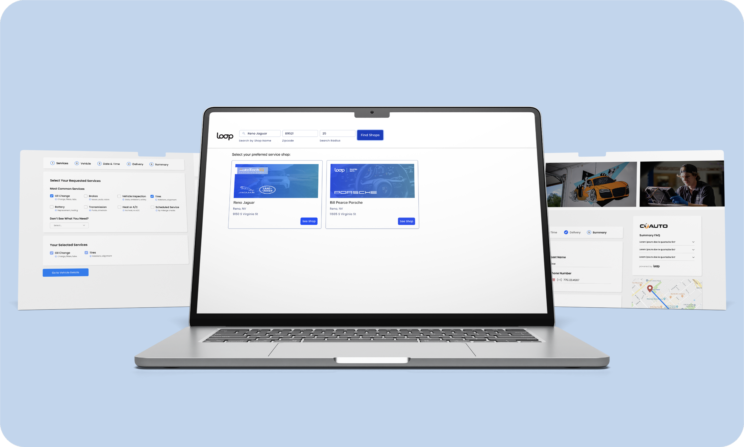 A preview of the Loop Customer App project.