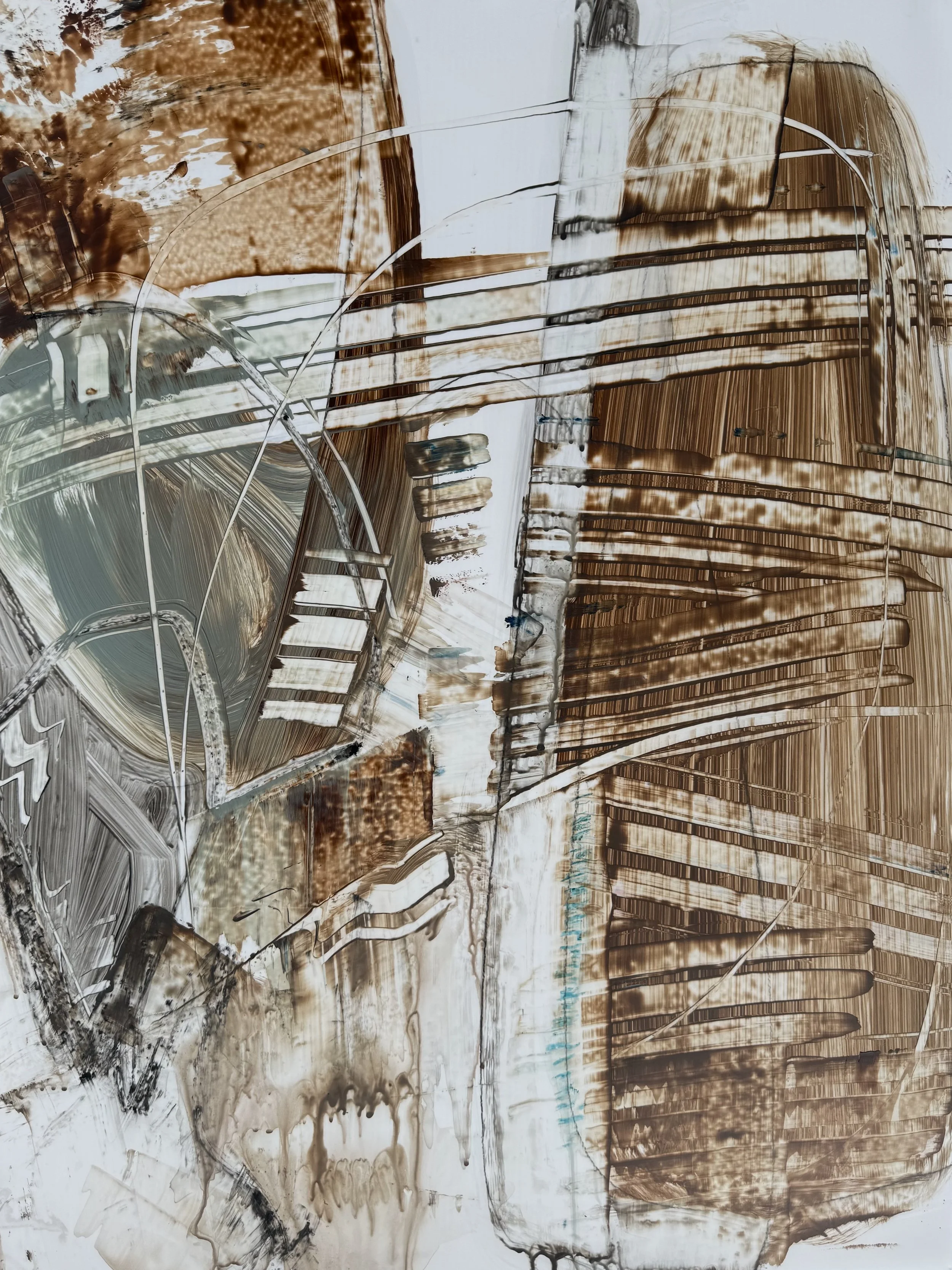 En route, 2026, mixte média sur papier minéral 25"x30"