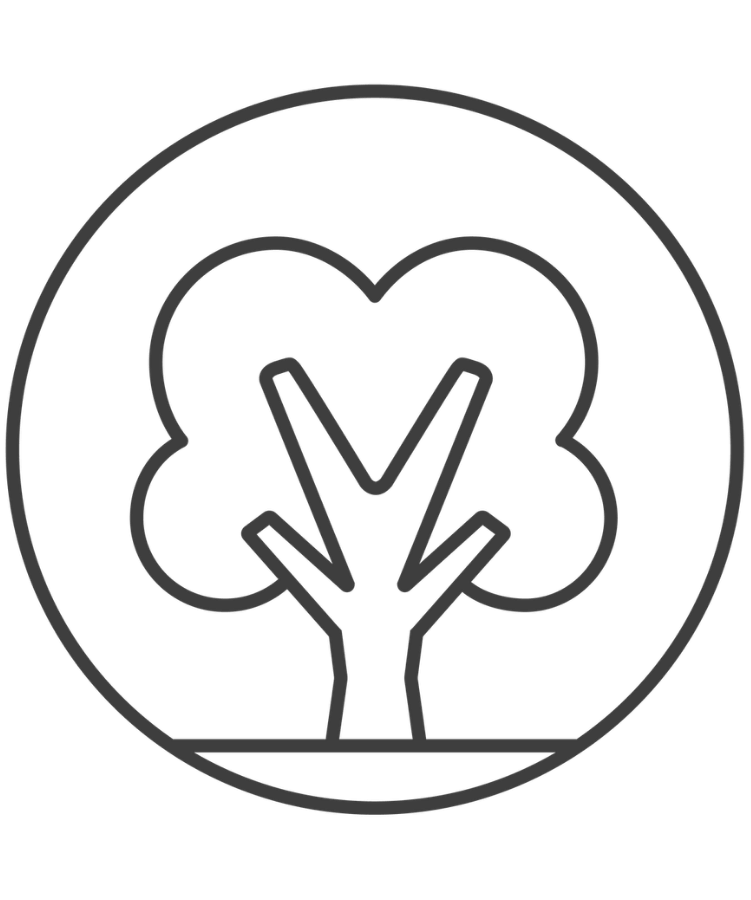 From the Heart - Belief Code icon with the outline of a tree with a heart-shaped top, enclosed in a circle.