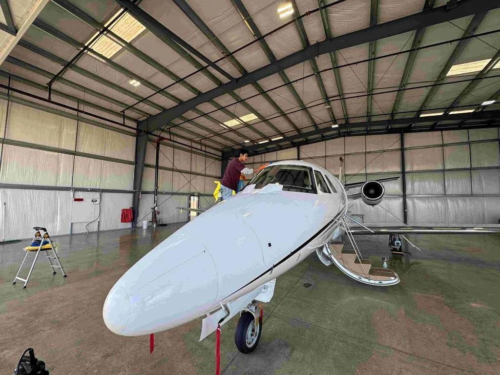 exterior wash on the fuselage