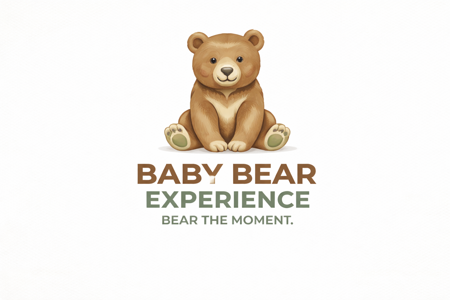 Baby Bear Experience logo featuring a teddy bear and the tagline "Bear the Moment."