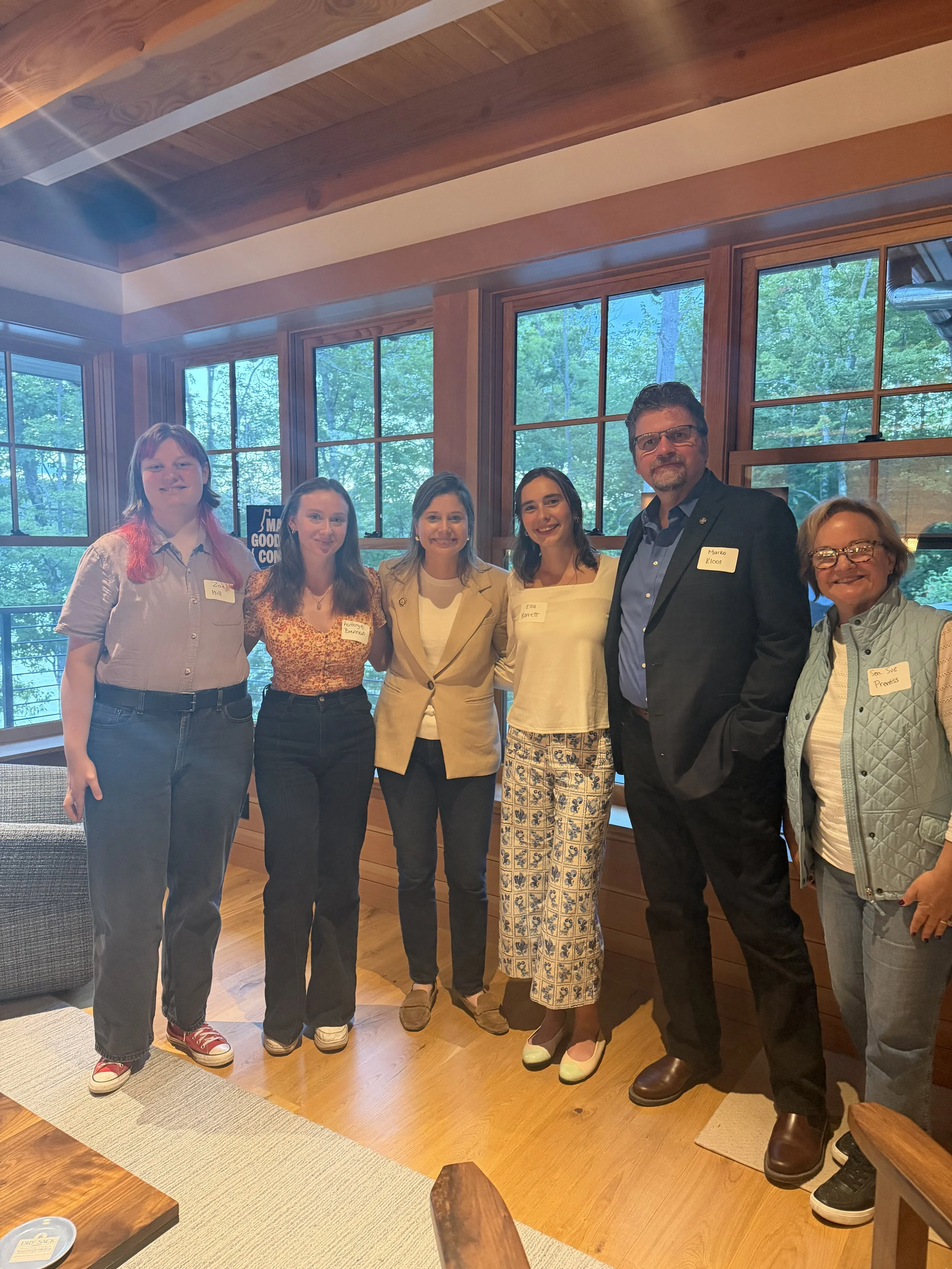 With Congresswoman Maggie Goodlander and fellow candidates State Senator Sue Prentiss, Marko Kloos (GR-18), Zoe Hill (GR-15), and Kathryn Brennan (GR-14), at a house party in Canaan for the Congresswoman
