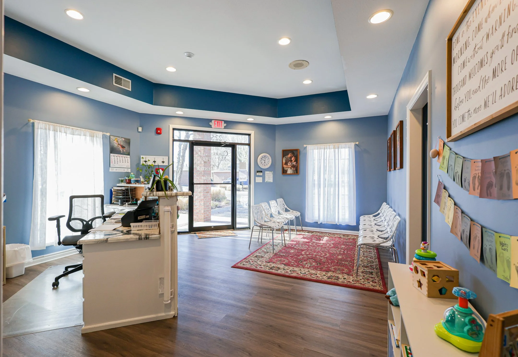 front reception area at clarksville midwifery